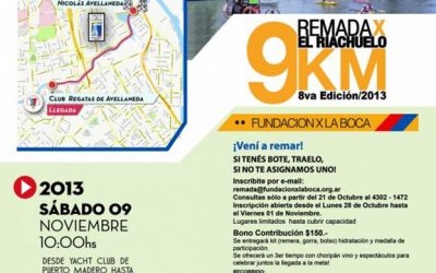8va. Remada x el Riachuelo 9 km.  Sábado 9 noviembre 2013