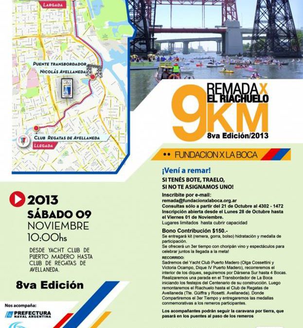 8va. Remada x el Riachuelo 9 km. Sábado 9 noviembre 2013