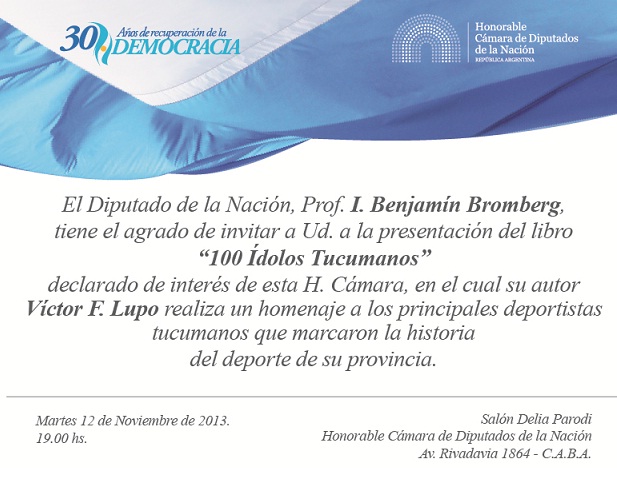 Cámara de Diputados de la Nación: Destacarán a un Libro tucumano