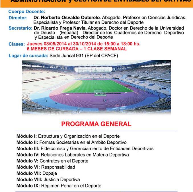 DIPLOMATURA DE DERECHO DEL DEPORTE