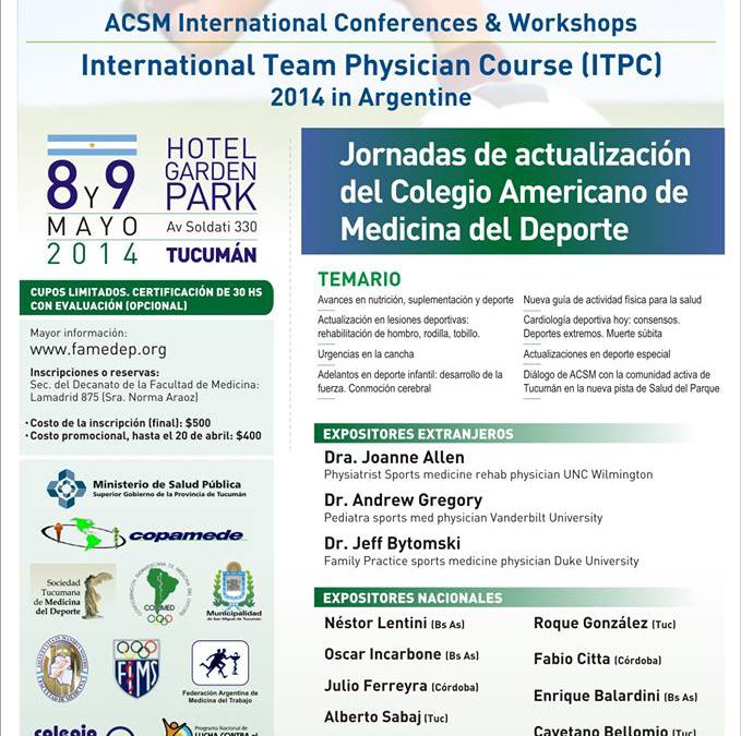 Tucumán: Curso Internacional de Medicina del Deporte