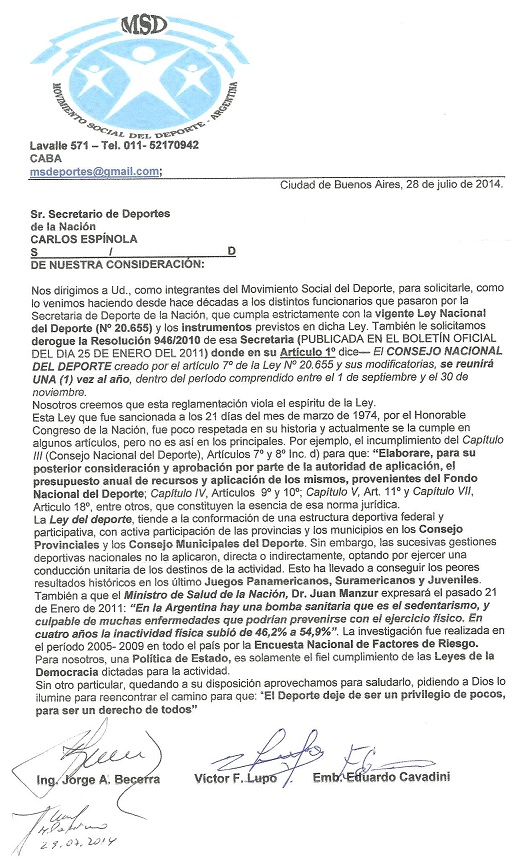 Pedido x Ley a Camau