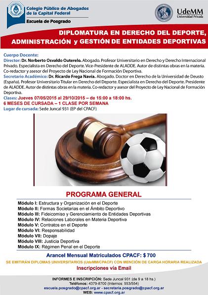 06032015UdeMM- Diplomatura Derecho-del-Deporte 2015 2