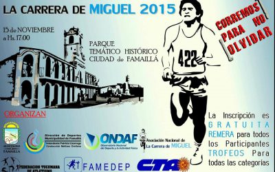 TUCUMÁN: LA CARRERA DE MIGUEL SE CORRERÁ EN FAMAILLÁ EL 15 DE NOVIEMBRE