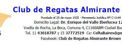 Club de Regatas Almirante Brown (CRAB): Convocatoria a Asamblea General Ordinaria