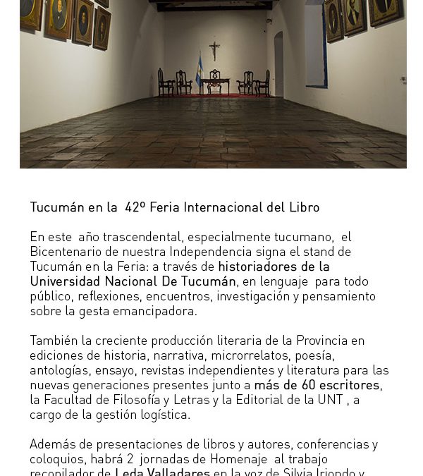 Tucumán en la 42º Feria Internacional del Libro