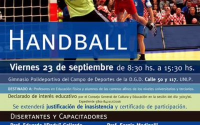 La Plata: HANDBALL – VIII JORNADAS DE CAPACITACIÓN EN DEPORTE ESCOLAR
