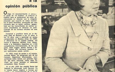 A 57 años: 22 de julio de 1964, MARY TERÀN DE WEISS ABANDONA EL TENIS – Una persecución política sin igual en el Deporte argentino