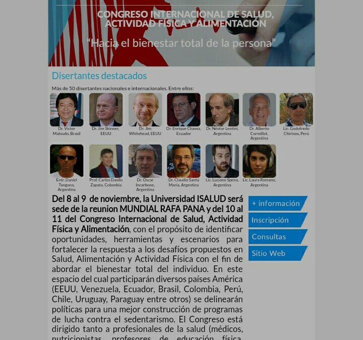 CONGRESO INTERNACIONAL DE SALUD, ACTIVIDAD FÌSICA Y ALIMENTACIÒN