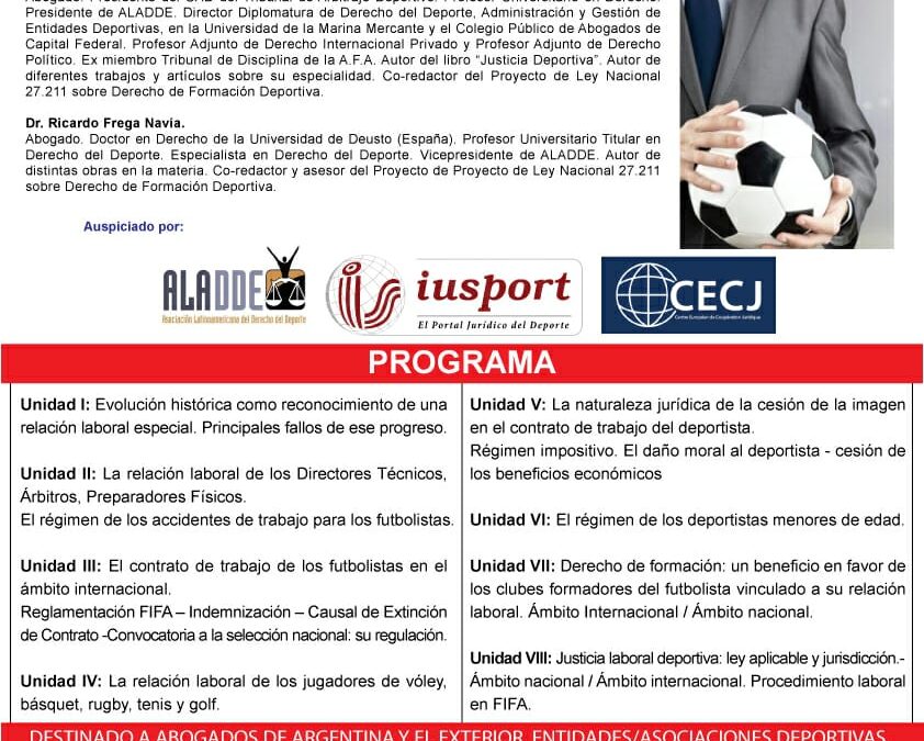Cursos sobre Derecho Deportivo
