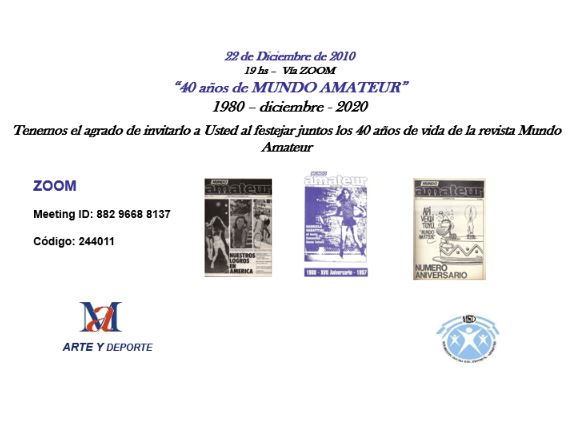 40° Aniversario Revista MUNDO AMATEUR: 1980 – 20 DICIEMBRE – 2020.