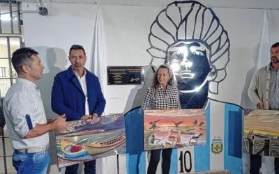 Inauguraron un mural de Maradona en la cárcel de Las Flores