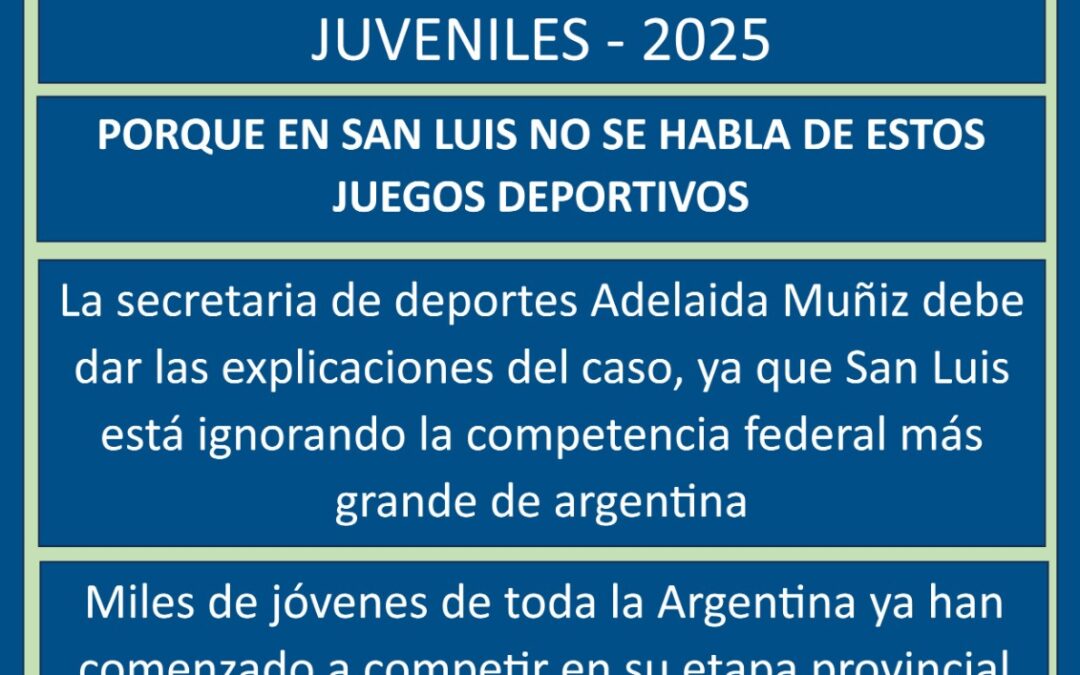 San Luis: Juegos Nacionales Deportivos Juveniles – 2025